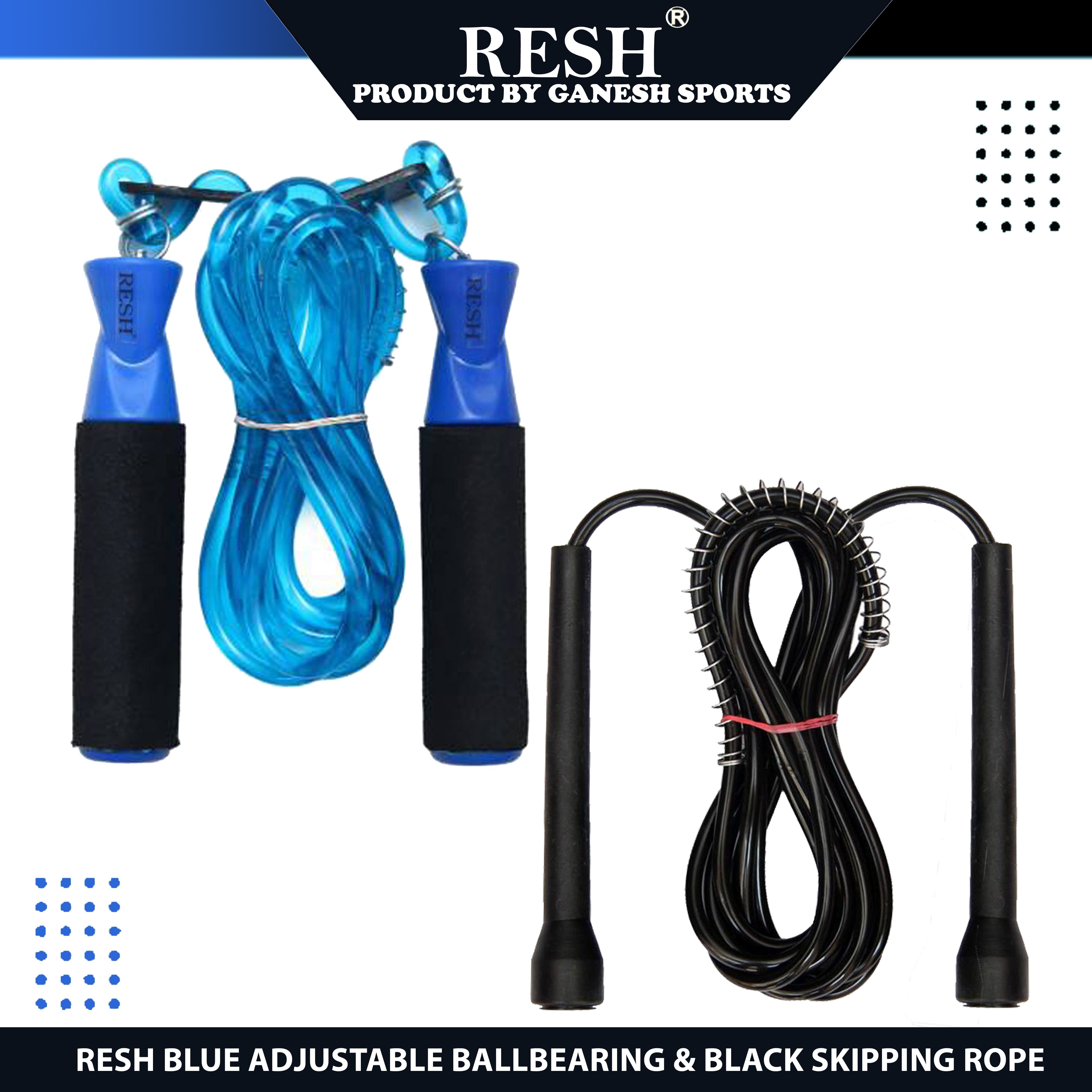 Blue Adjustable Ball Bearing + Black Freestyle Skipping Rope-image-13