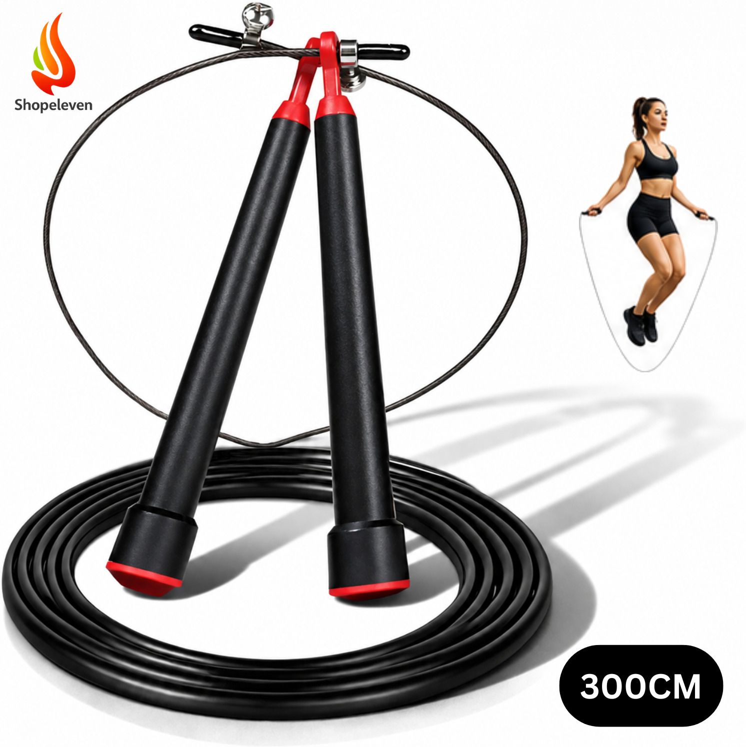 shopeleven Steel Skipping Rope for Gym Cardio Cross Training Exercise Freestyle Skipping Rope-picture-33