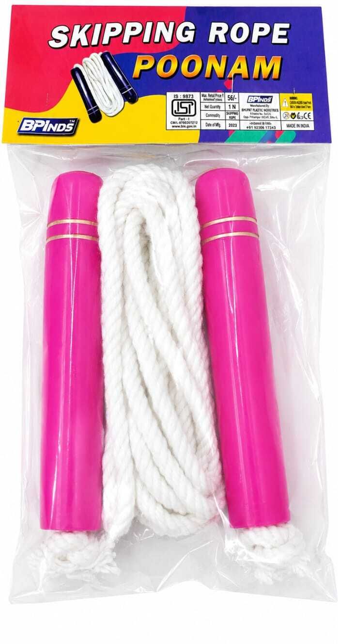 Jumping Rope For Kids Wooden Handle Adjustable Cotton Braided Fitness Freestyle Skipping Rope-image-6