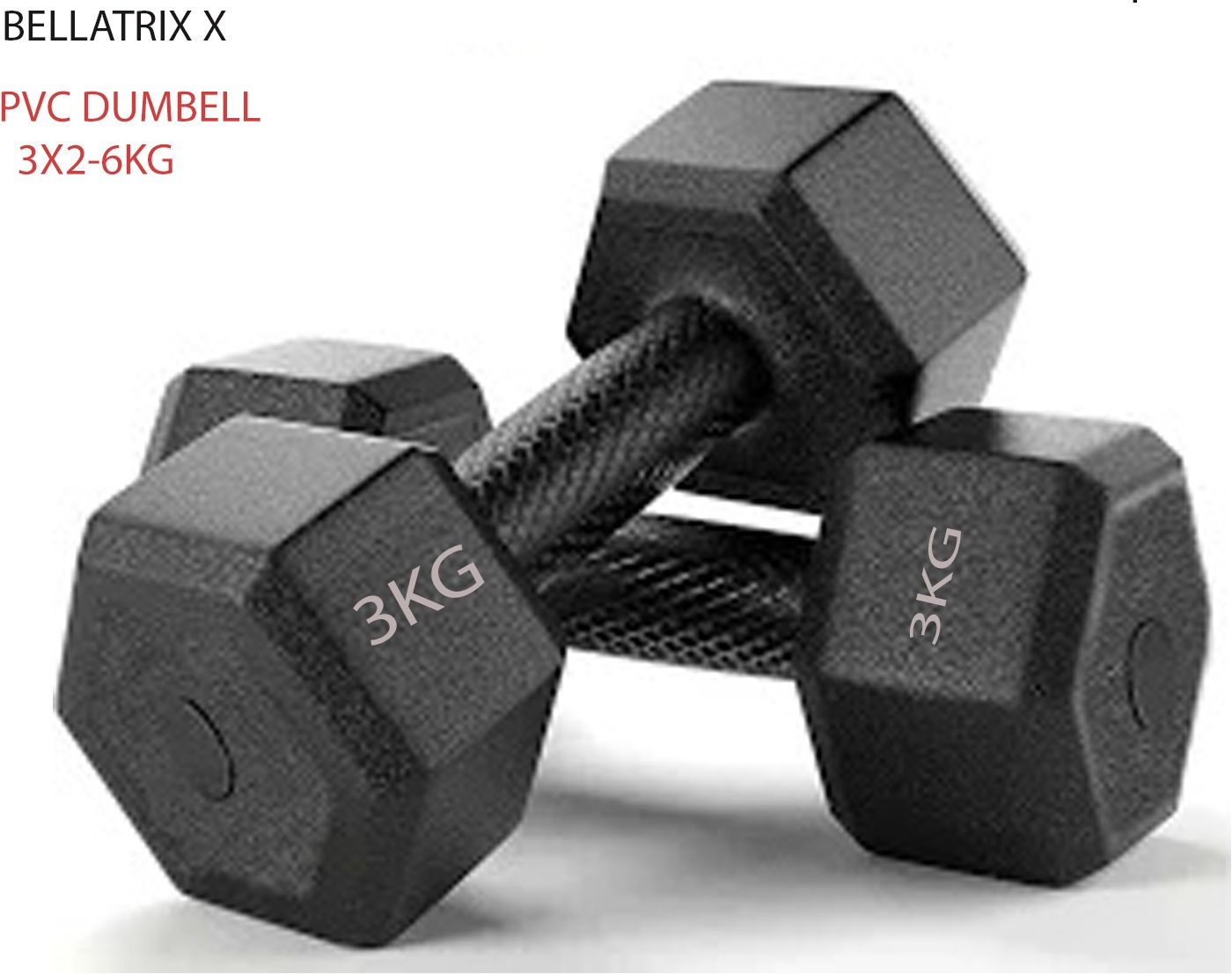 6 kg 3x2- kg-pvc black set 1 pair and 1 peices skkiping rope Home Gym Combo-image-47