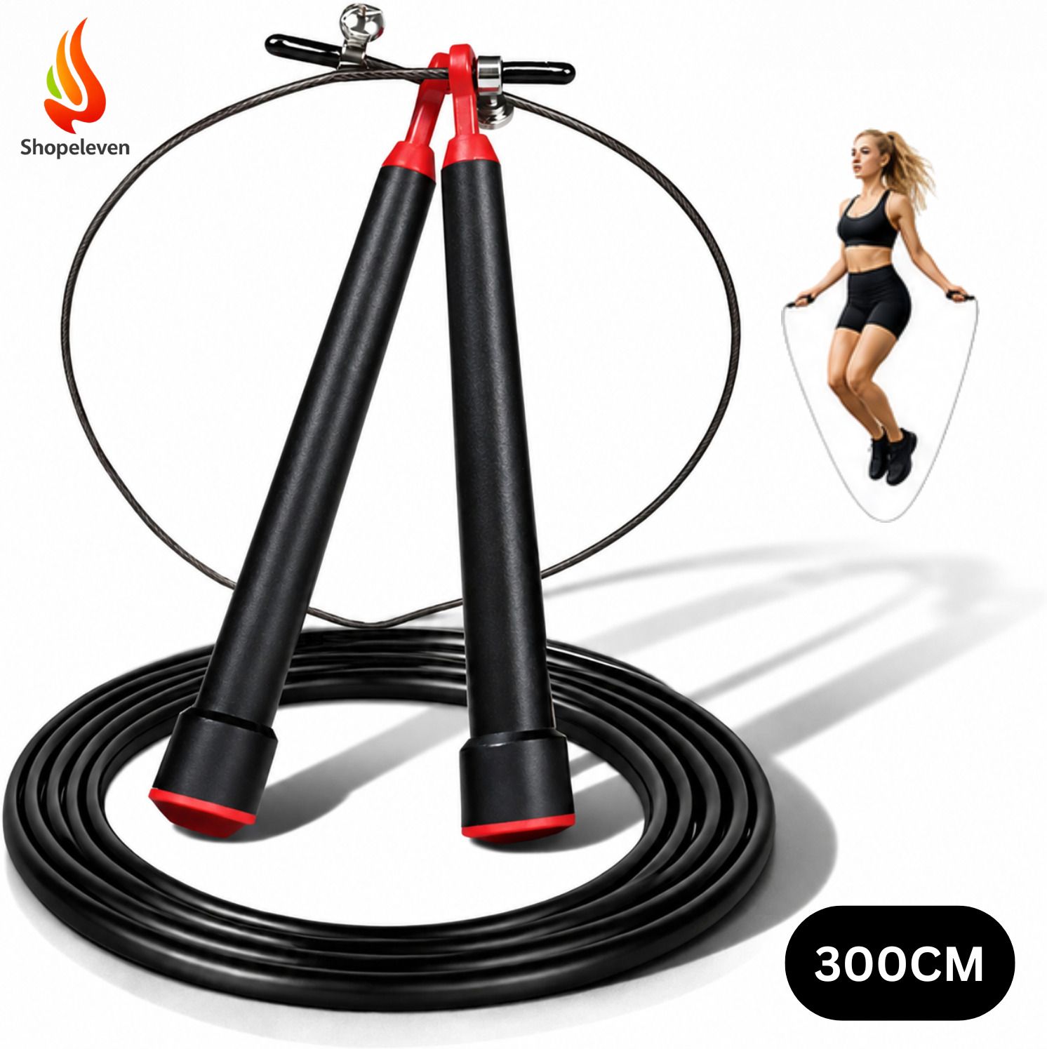 shopeleven Adjustable Steel Wire Rope for Speed Jumping Practice Freestyle Skipping Rope-picture-38