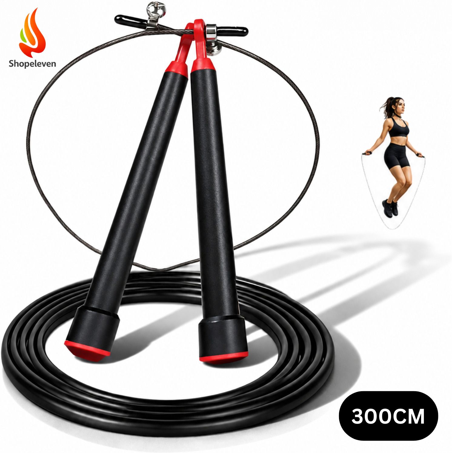 shopeleven Steel Wire Rope for Jumping Fitness Sports and Cardio Freestyle Skipping Rope-picture-30
