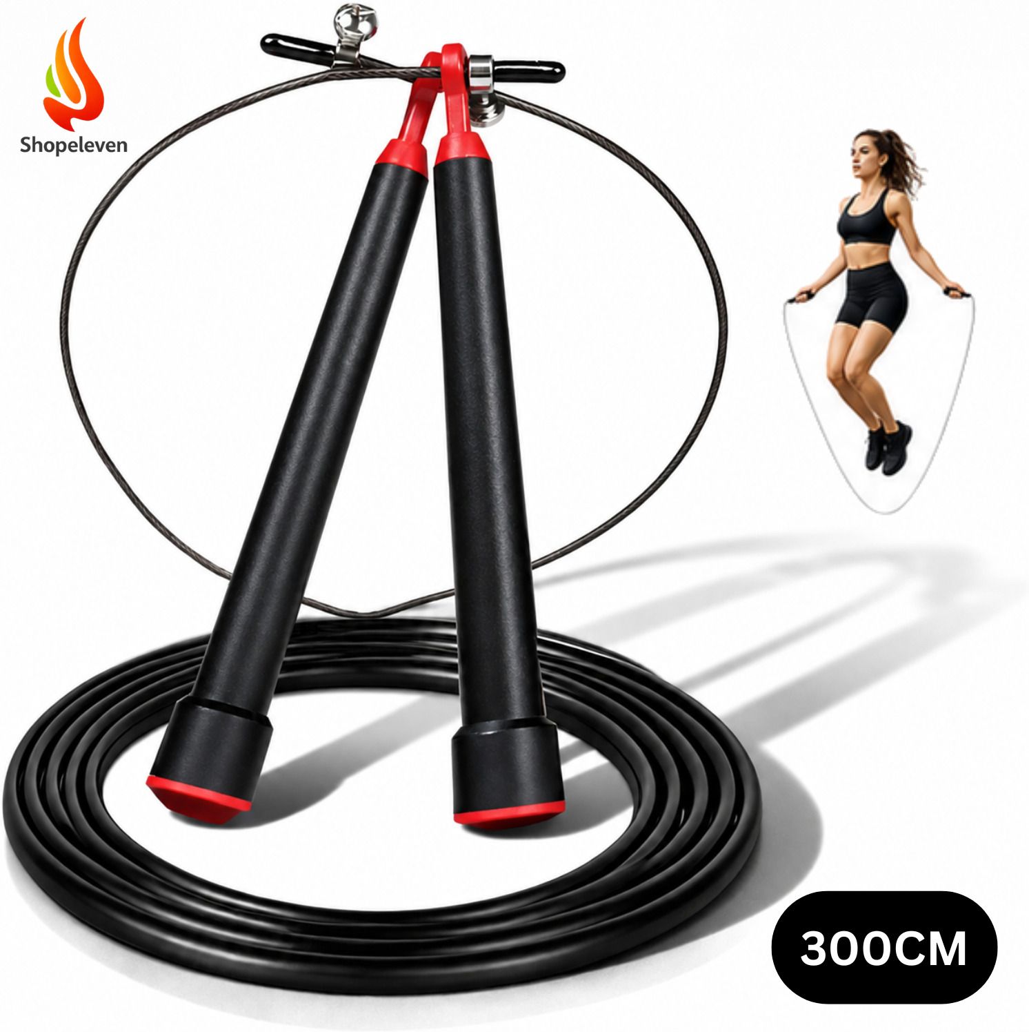shopeleven Steel Cable Jump Rope Adjustable for Men Women and Kids Freestyle Skipping Rope-picture-38