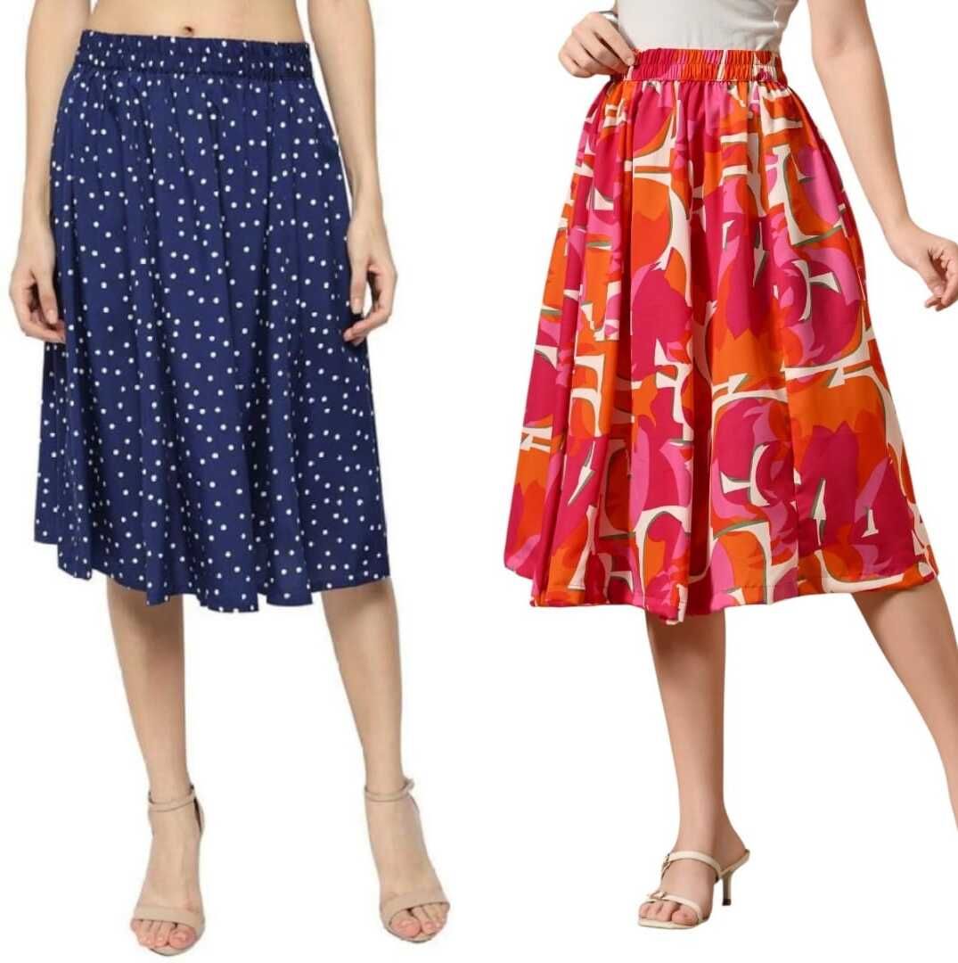 Women Printed Regular Multicolor Skirt-image-25