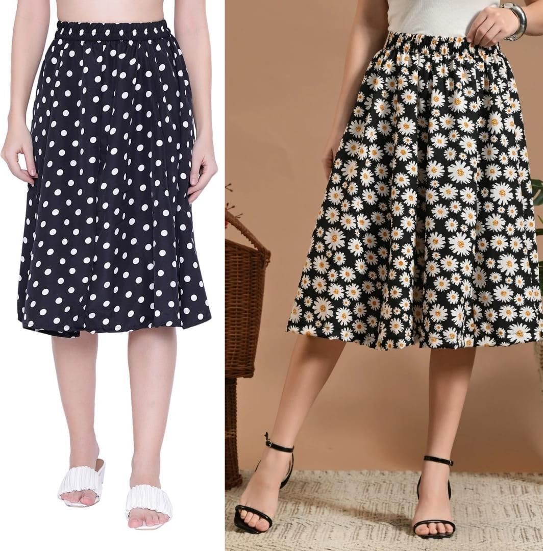 Women Printed Regular Multicolor Skirt-image-24
