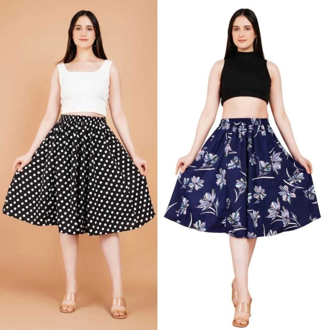 pabhnoors Women Printed A-line Multicolor Skirt-picture-18