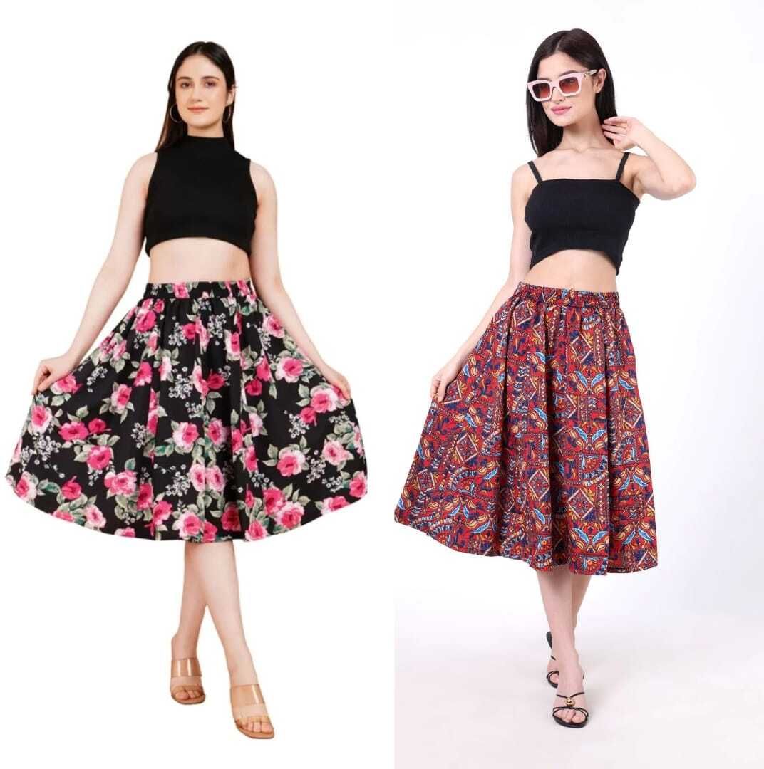 pabhnoors Women Printed A-line Multicolor Skirt-picture-25