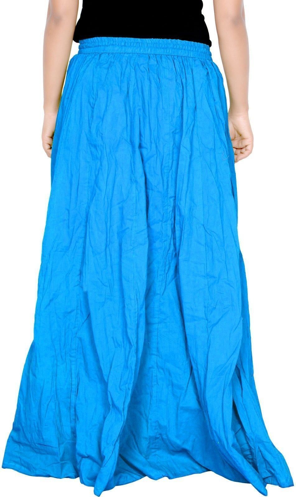 Women Solid Broomstick Light Blue Skirt-image-29