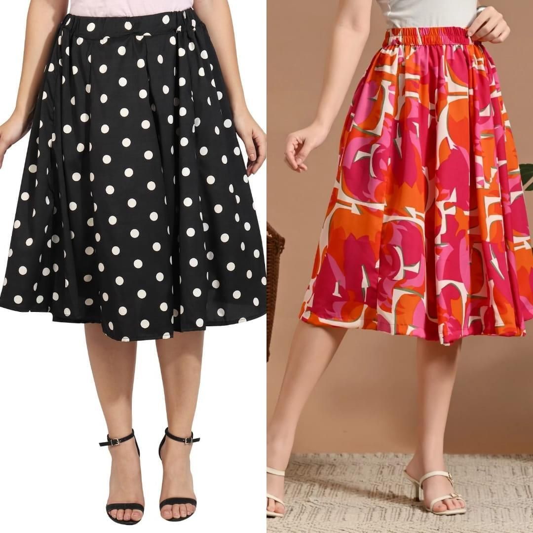Women Printed Regular Multicolor Skirt-image-18