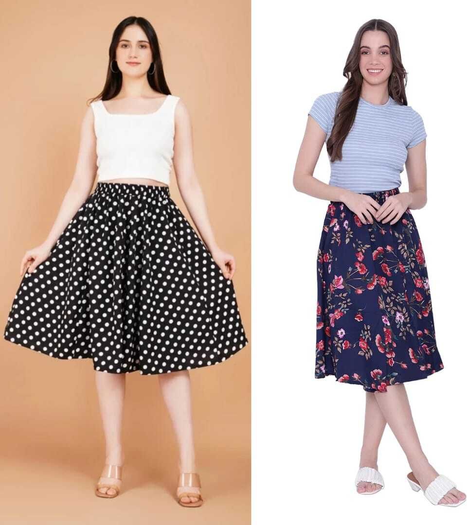 pabhnoors Women Printed A-line Multicolor Skirt-picture-15