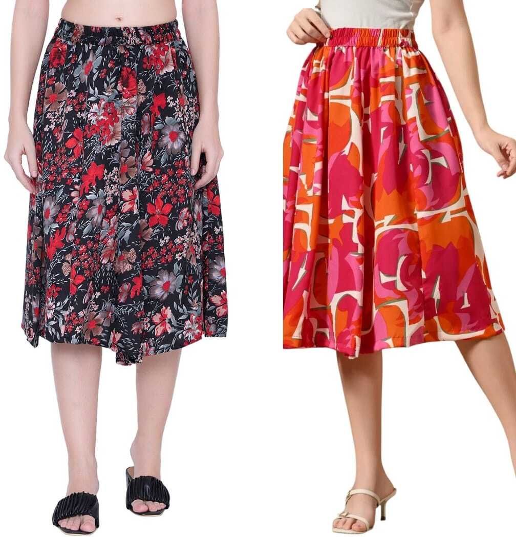 Women Printed Regular Multicolor Skirt-image-49