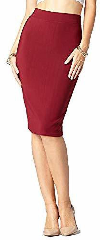 alyne Women Solid Pencil Maroon Skirt-picture-53