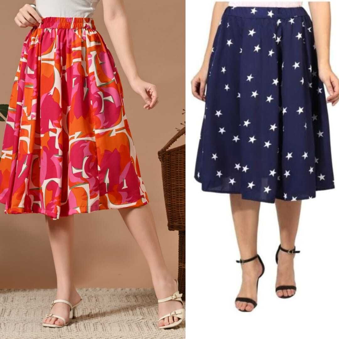 Women Printed Regular Multicolor Skirt-image-35