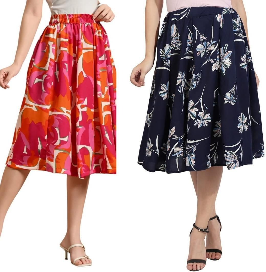 Women Printed Regular Multicolor Skirt-image-27