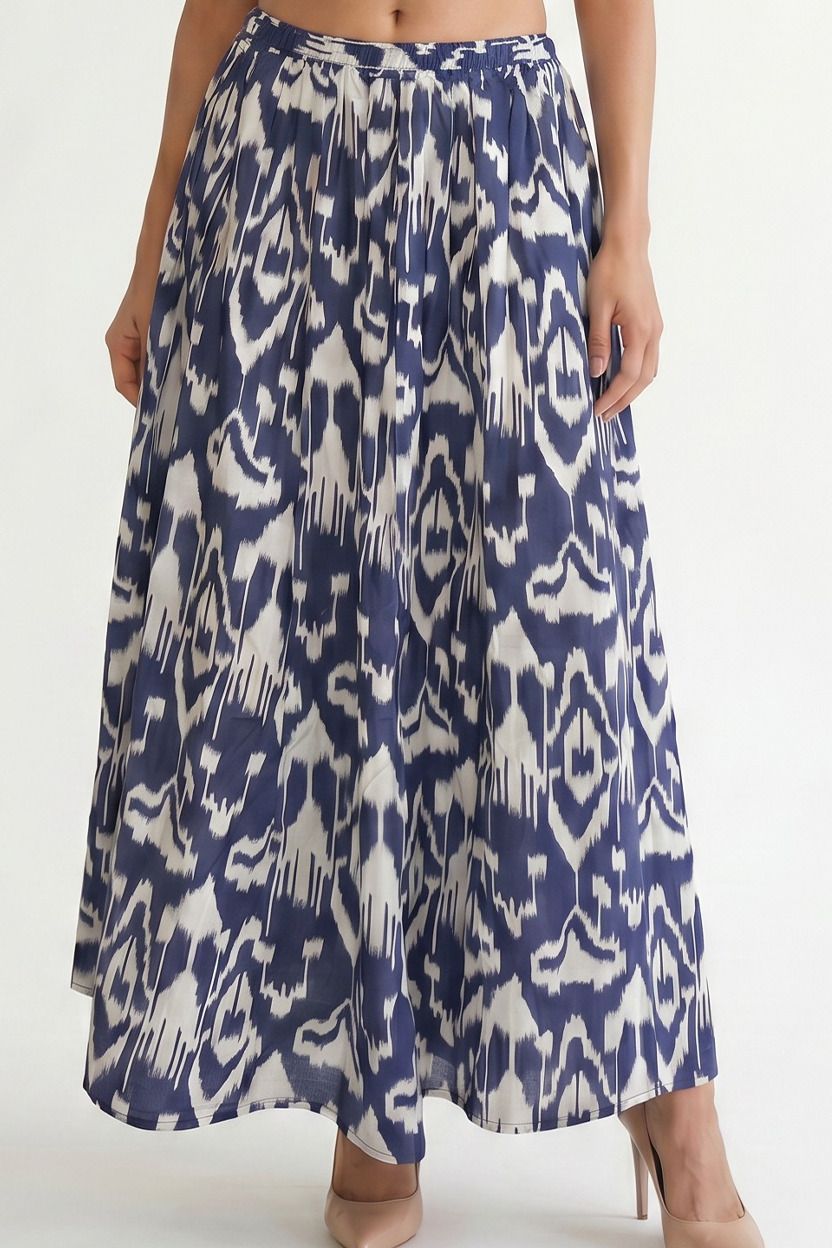 hive91 Women Printed A-line Blue Skirt-picture-4