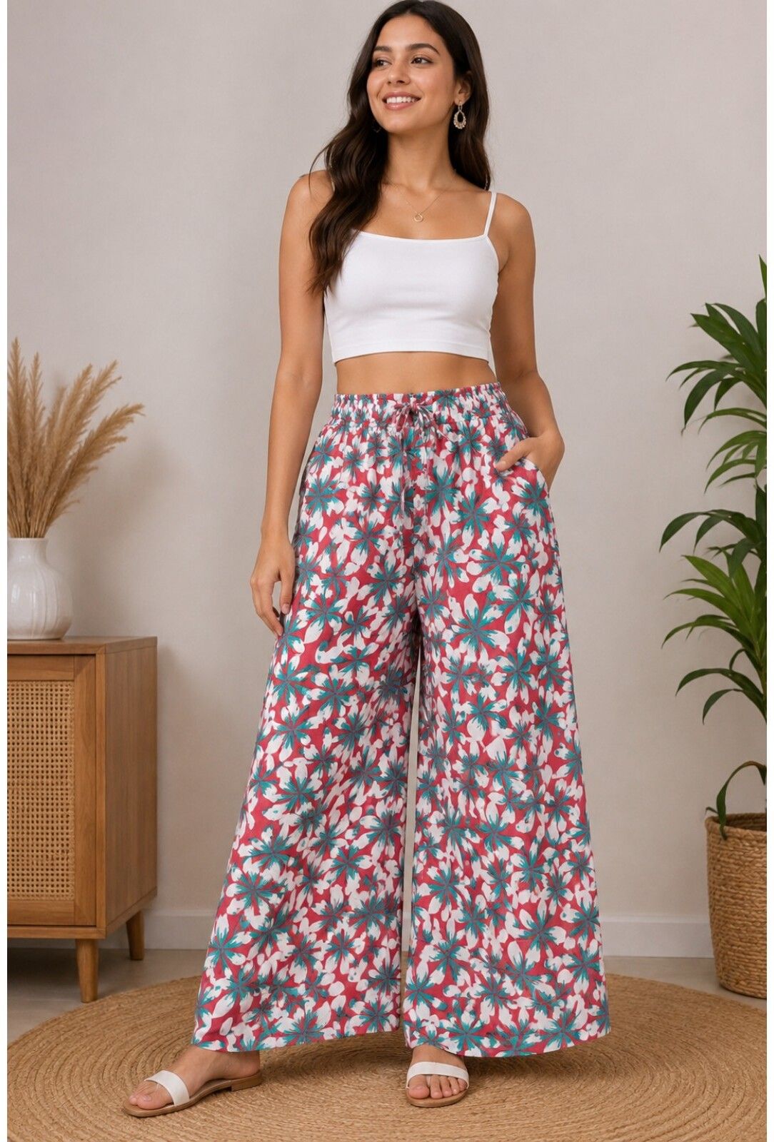 thakur ji Women Floral Print Straight Red Skirt-picture-44