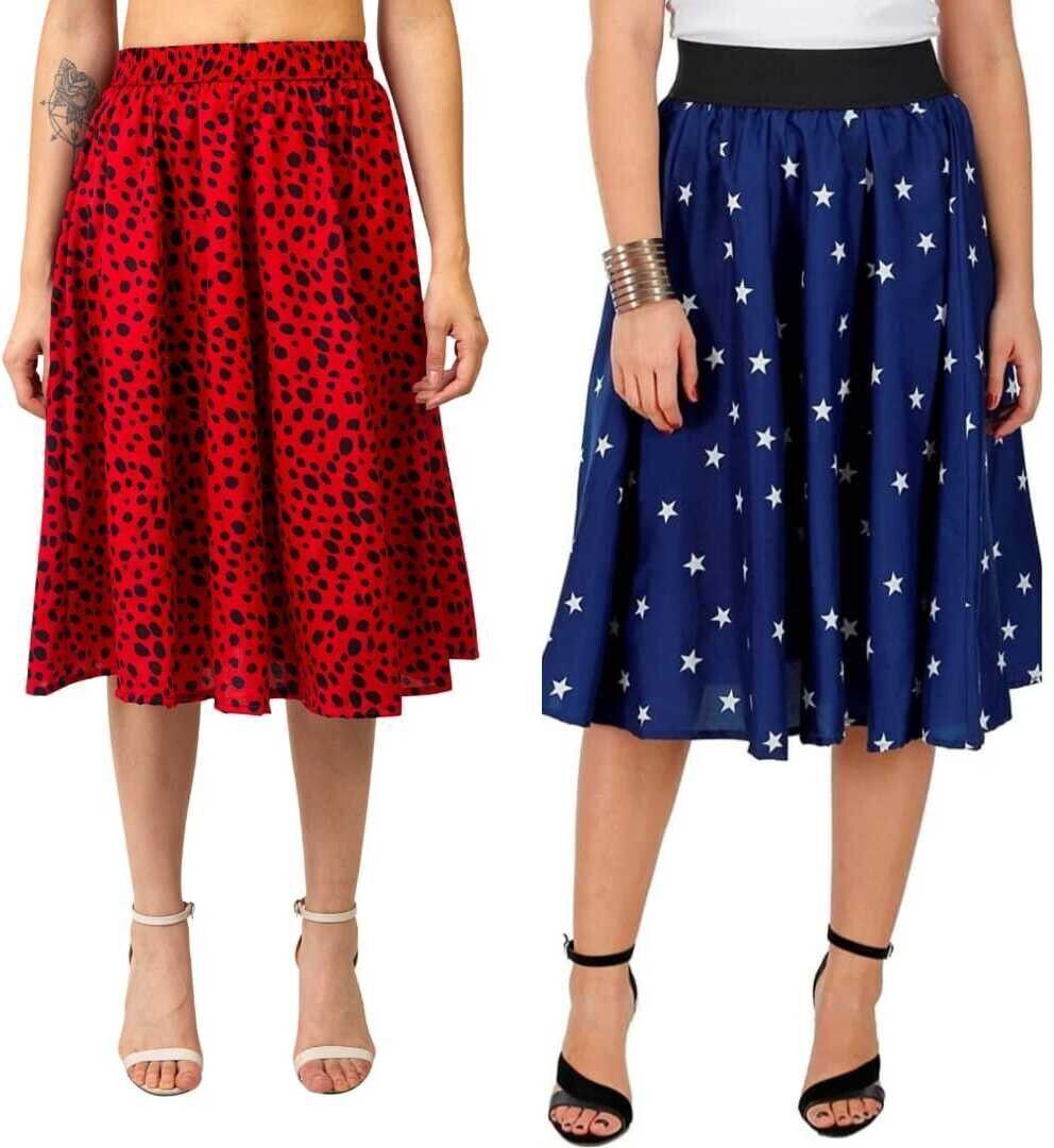 prmonst Women Printed A-line Multicolor Skirt-picture-14