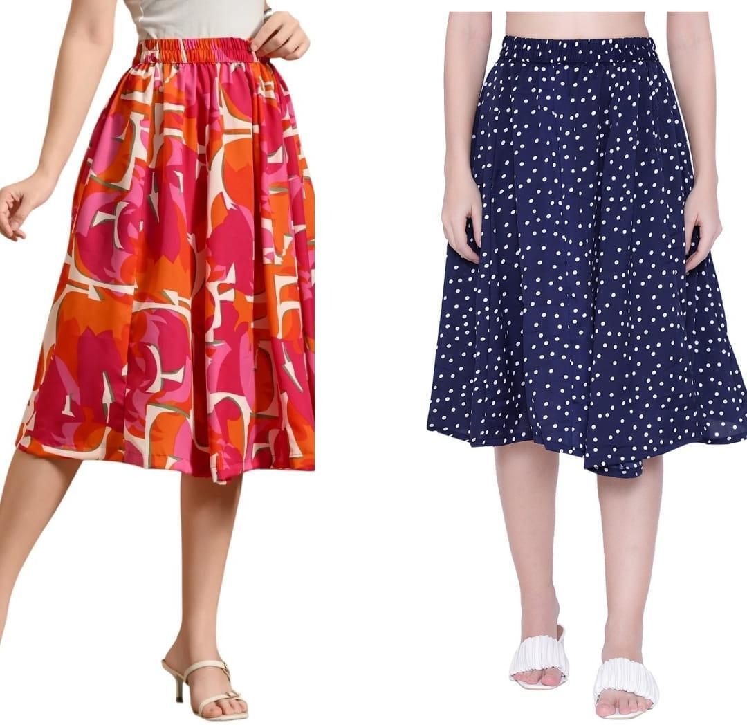 Women Printed Regular Multicolor Skirt-image-45