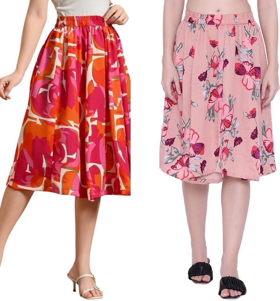 Women Printed Regular Multicolor Skirt-image-30