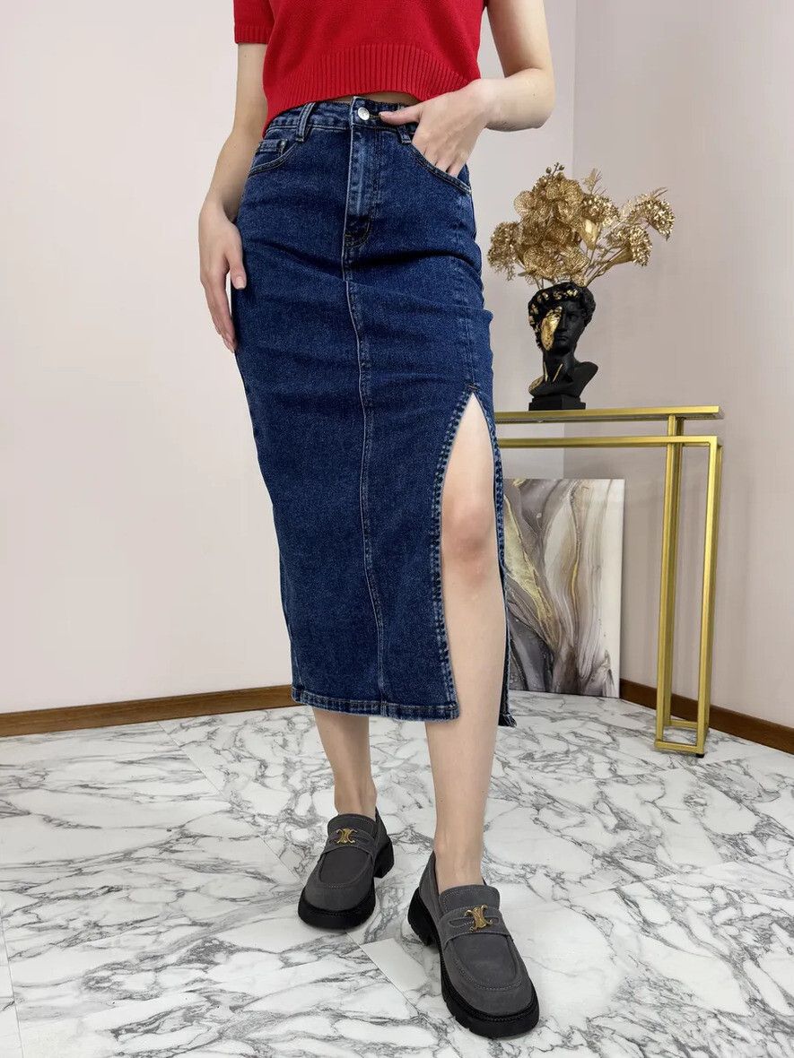 dolsia Women Solid Pencil Dark Blue Skirt-picture-44