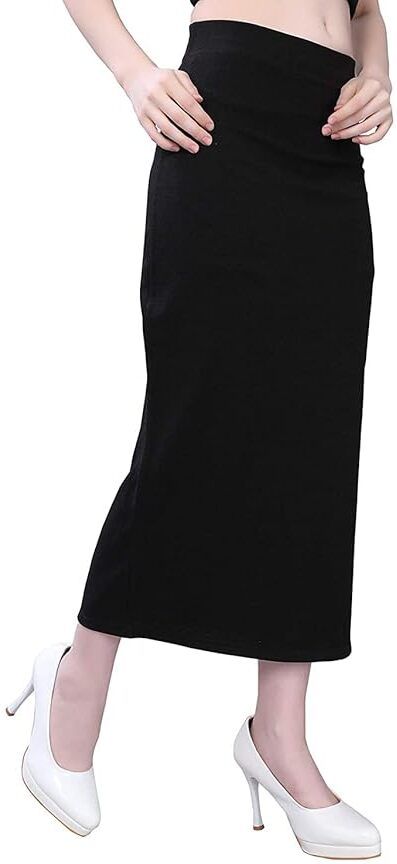 ozberk creation Women Solid Pencil Black Skirt-picture-47