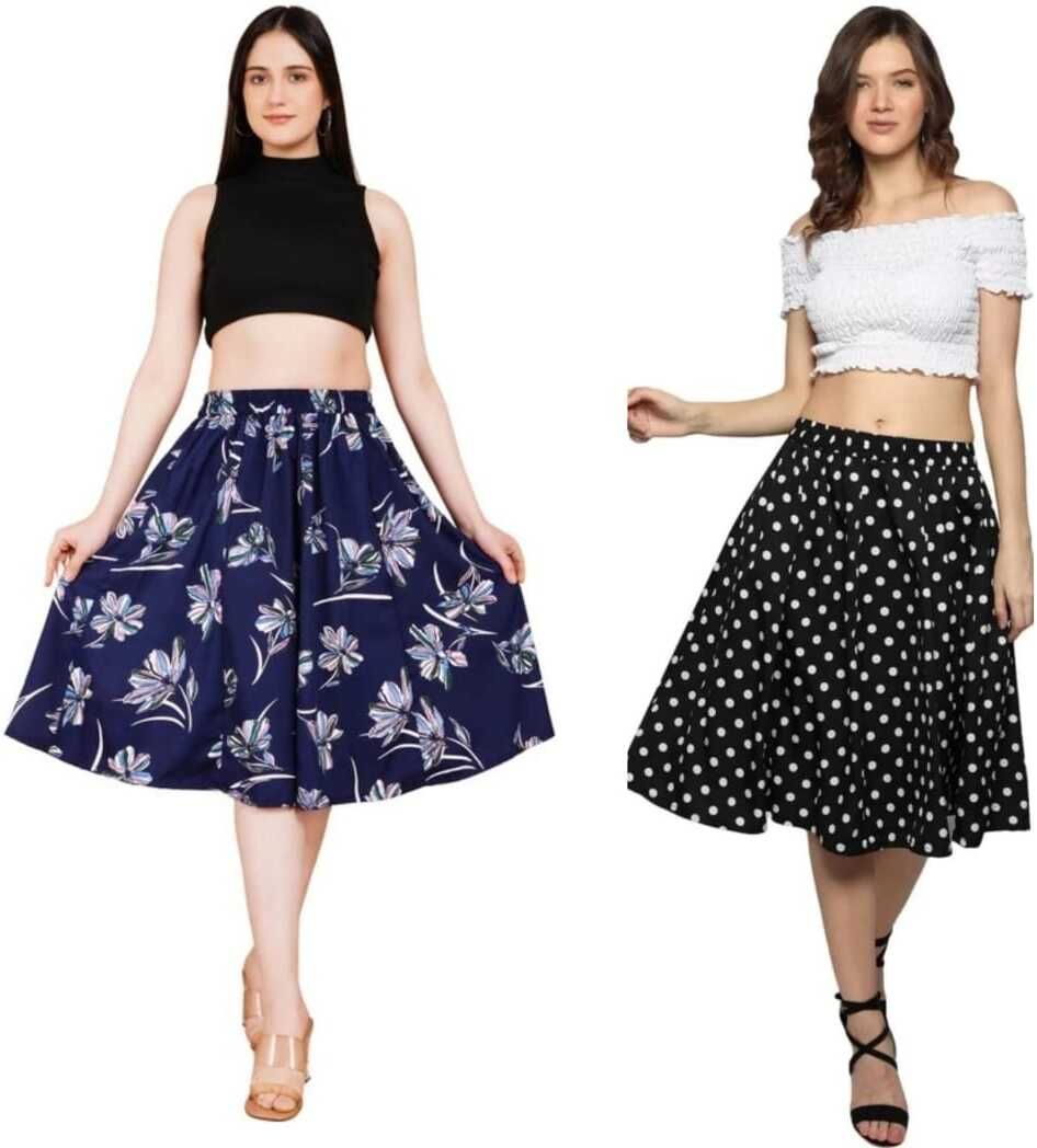 pabhnoors Women Printed A-line Multicolor Skirt-picture-21