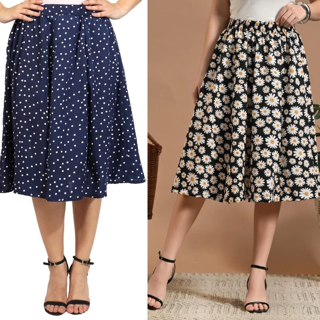 Women Printed Regular Multicolor Skirt-image-32
