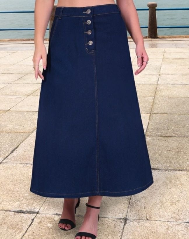 revella fashion Women Solid A-line Blue Skirt-picture-23