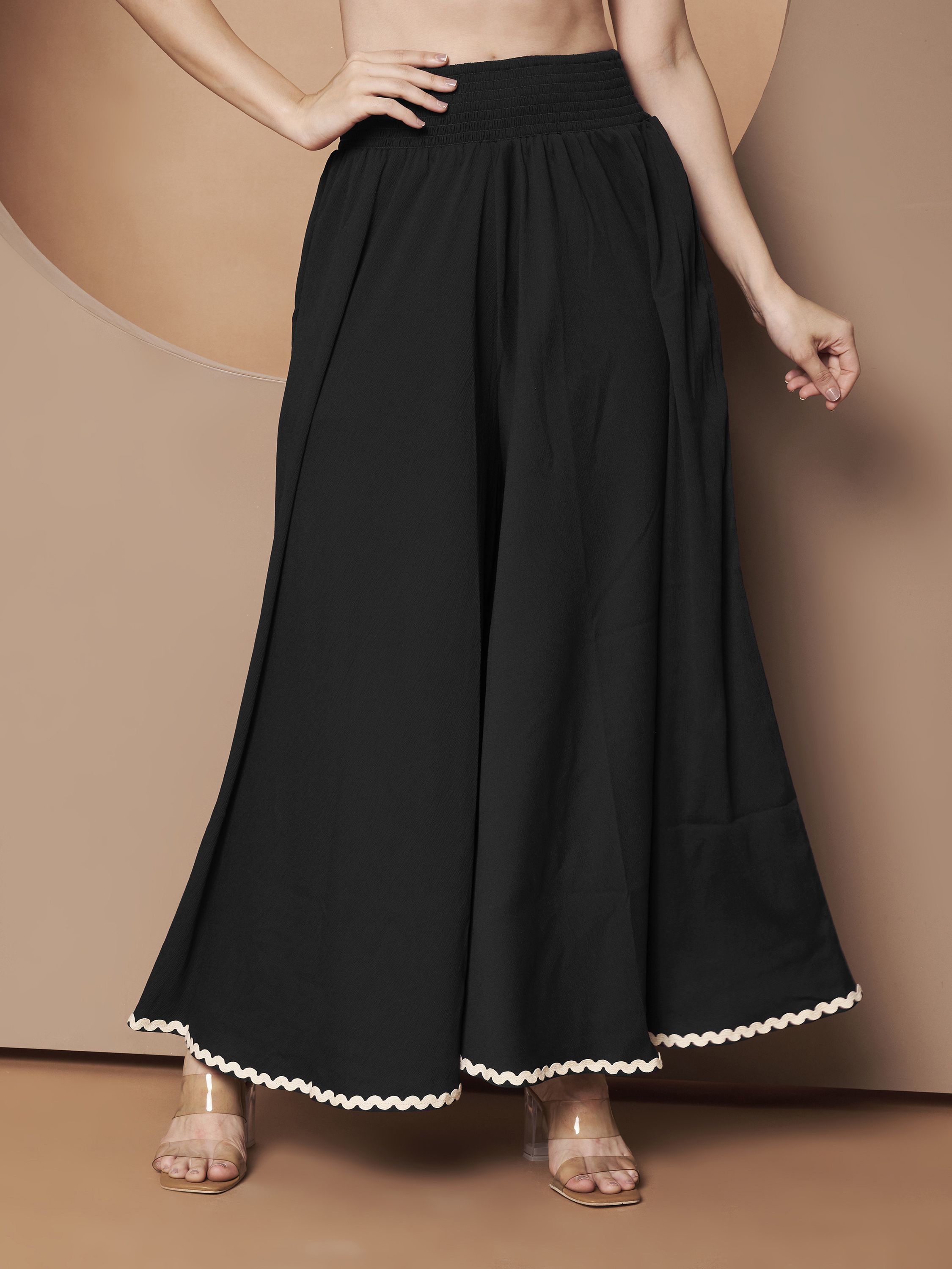 otabu Women Floral Print A-line Black Skirt-picture-25
