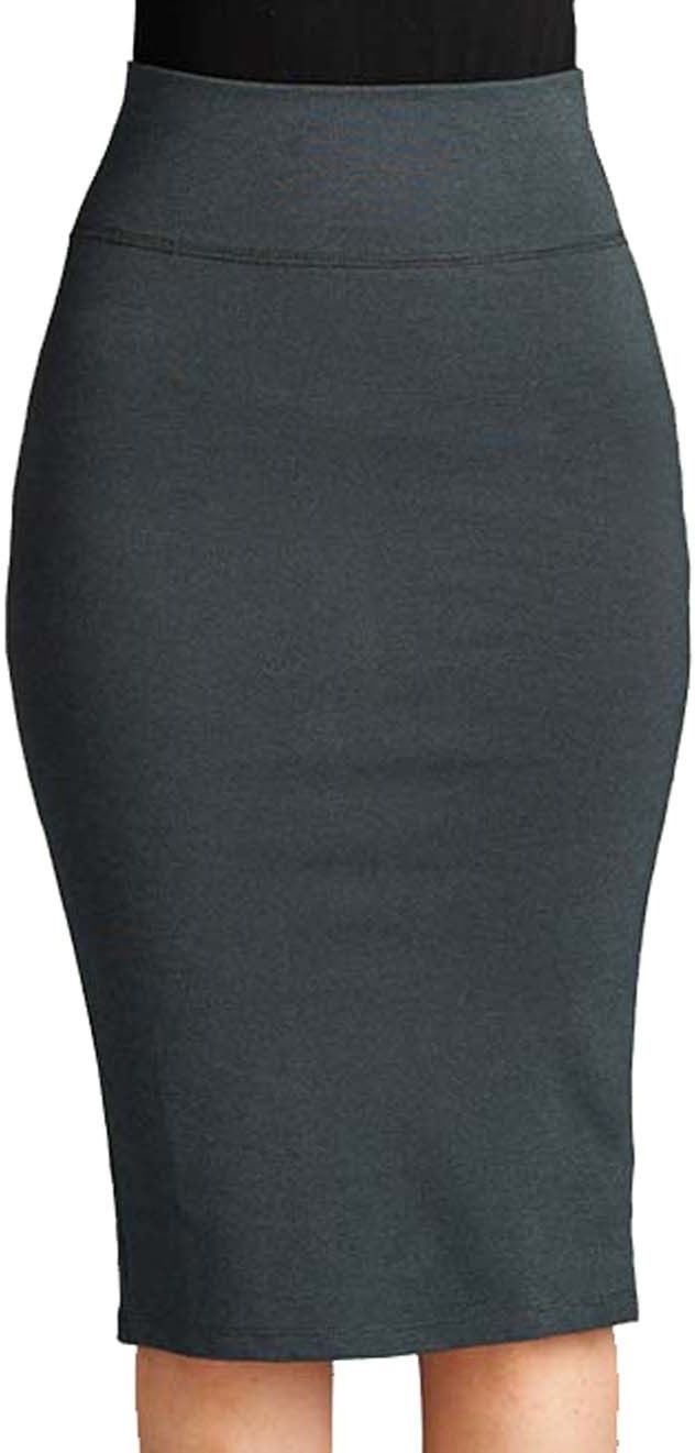 stars and you Women Solid Pencil Grey Skirt-picture-19