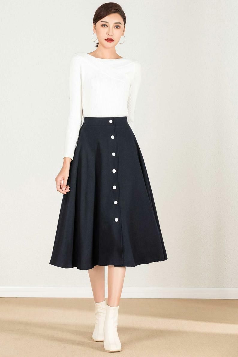 hrj creation Women Solid Flared Grey Skirt-picture-25
