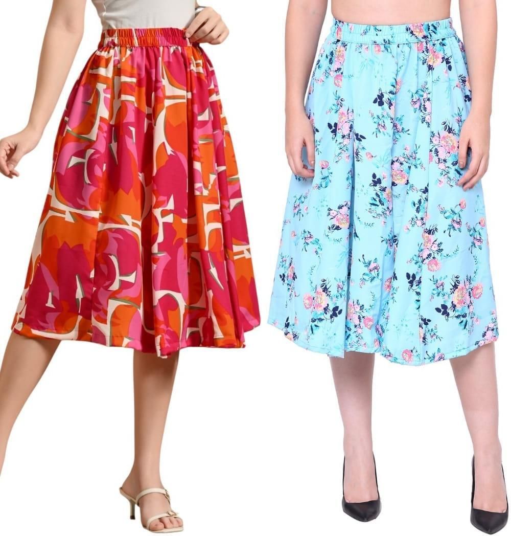 Women Printed Regular Multicolor Skirt-image-31
