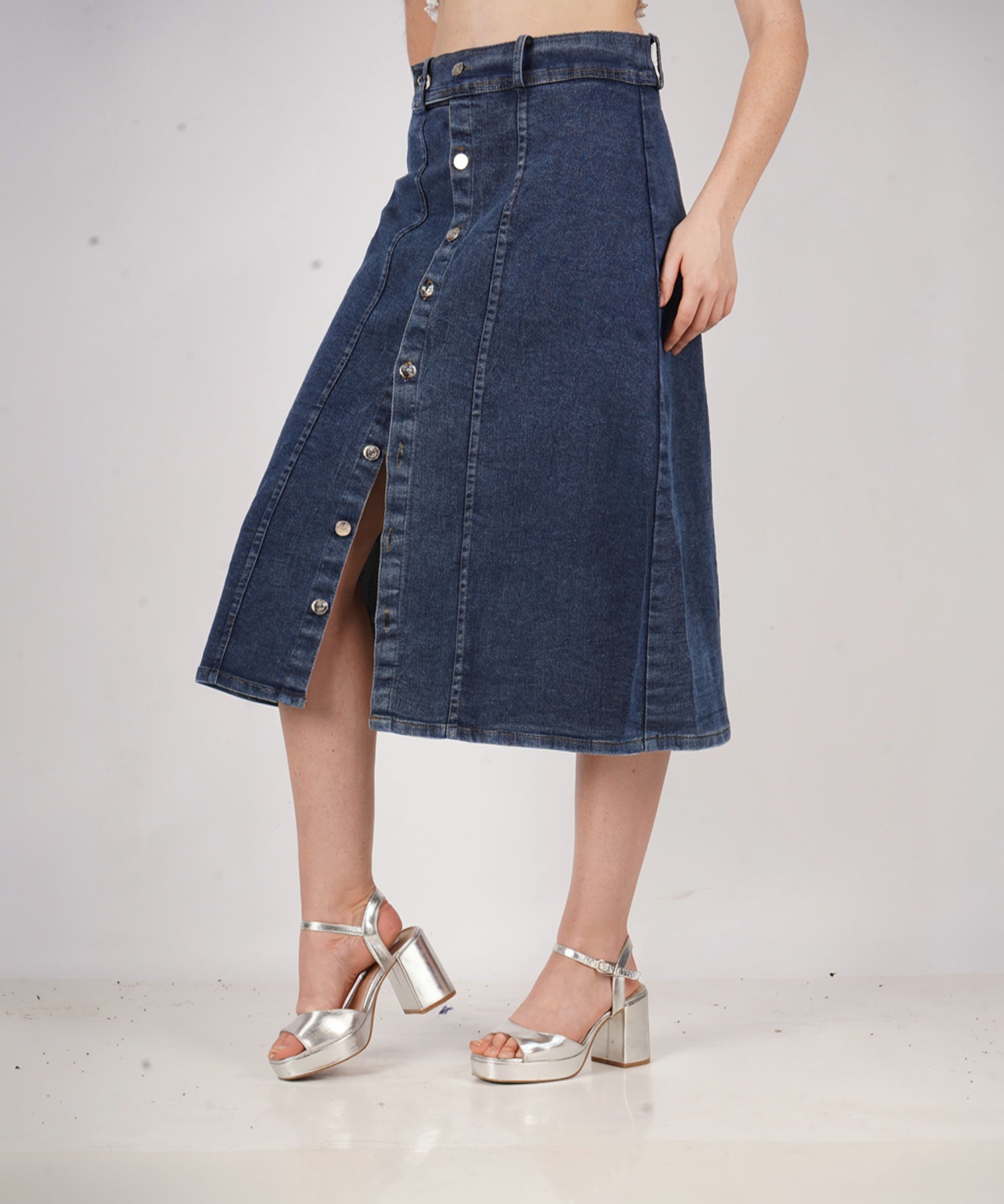 aksha creation Women Solid A-line Dark Blue Skirt-picture-13