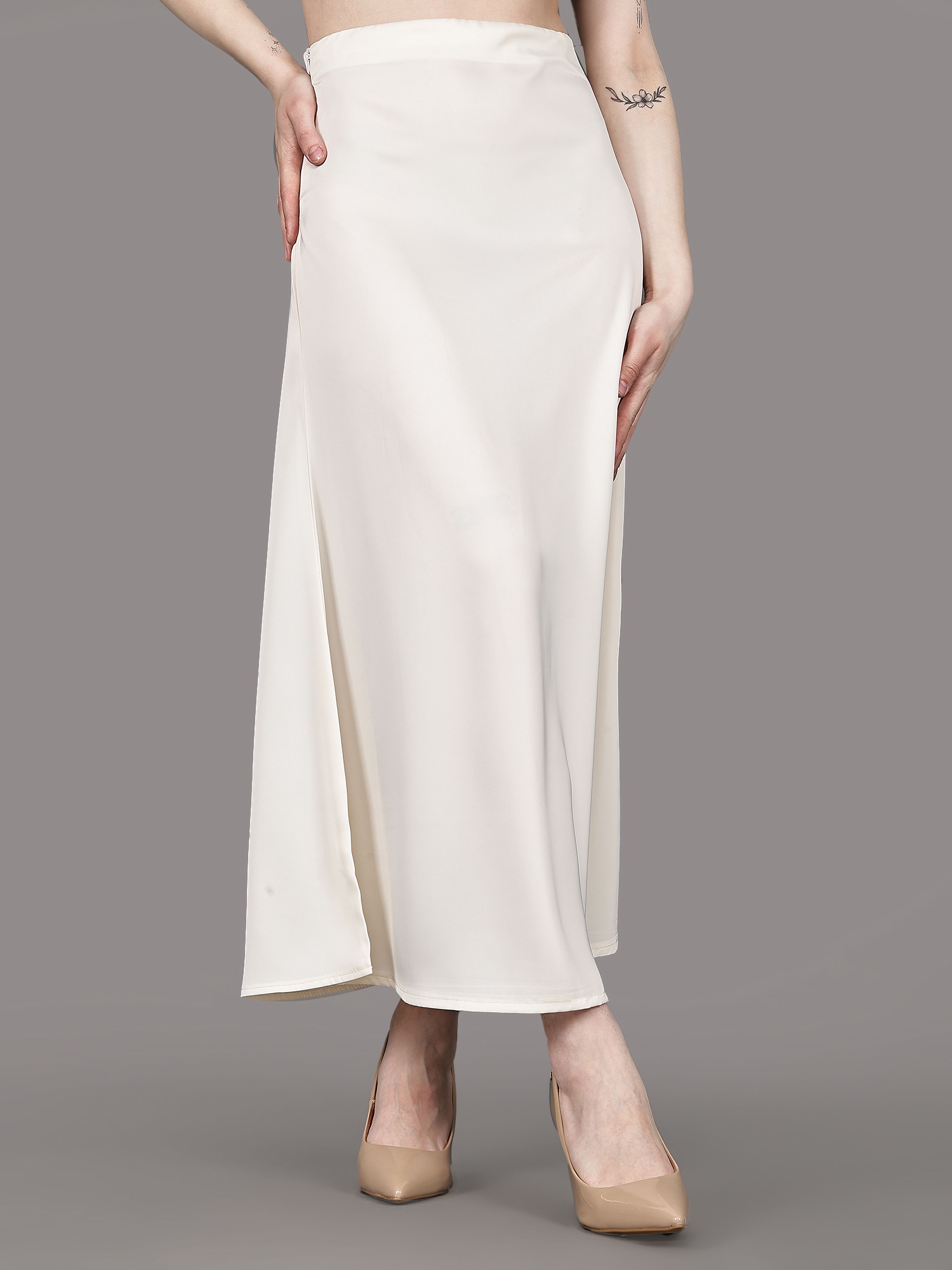 crezelle Women Solid Regular White Skirt-picture-10