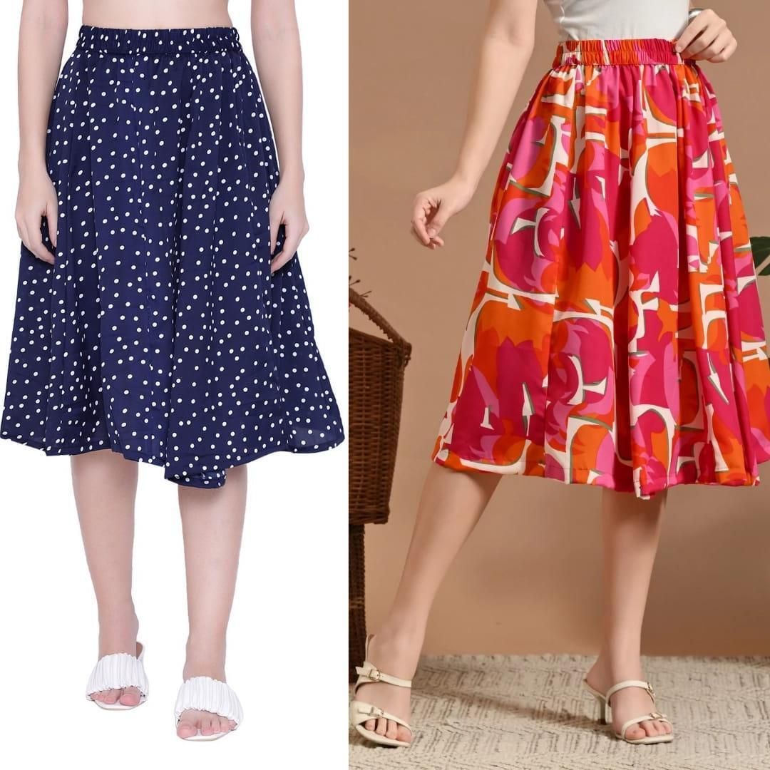 Women Printed Regular Multicolor Skirt-image-26