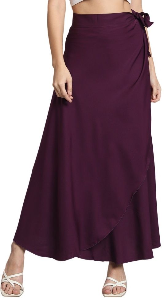 asaraindustries Women Solid Wrap Around Purple Skirt-picture-45
