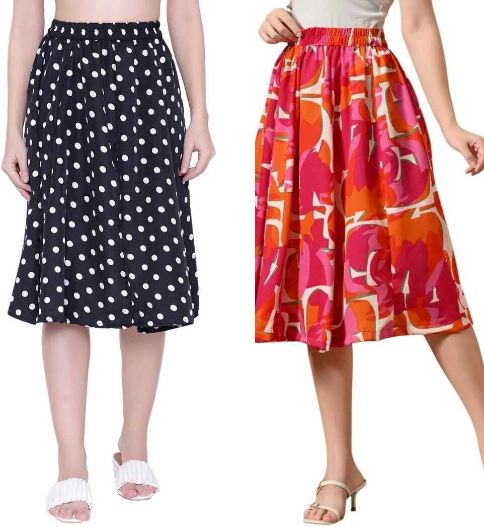 Women Printed Regular Multicolor Skirt-image-21