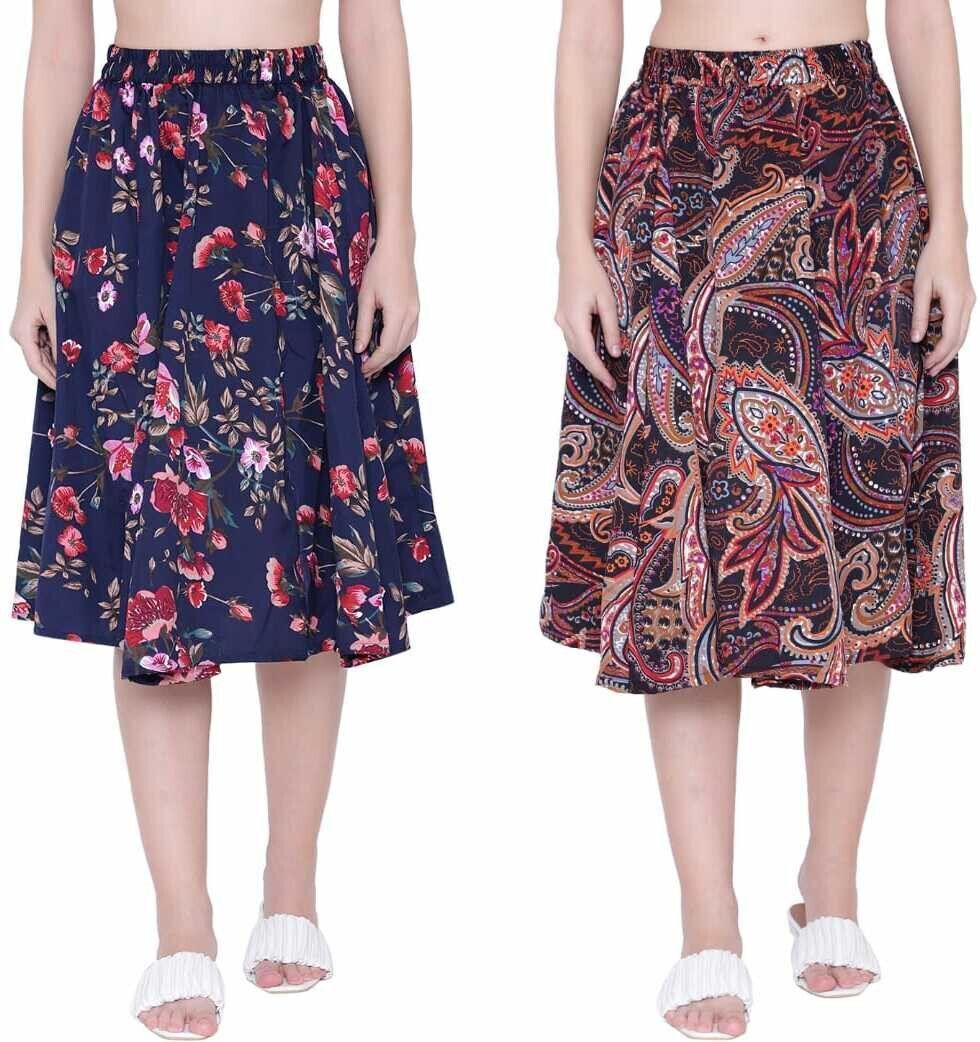 prbrrthu Women Printed A-line Multicolor Skirt-picture-17
