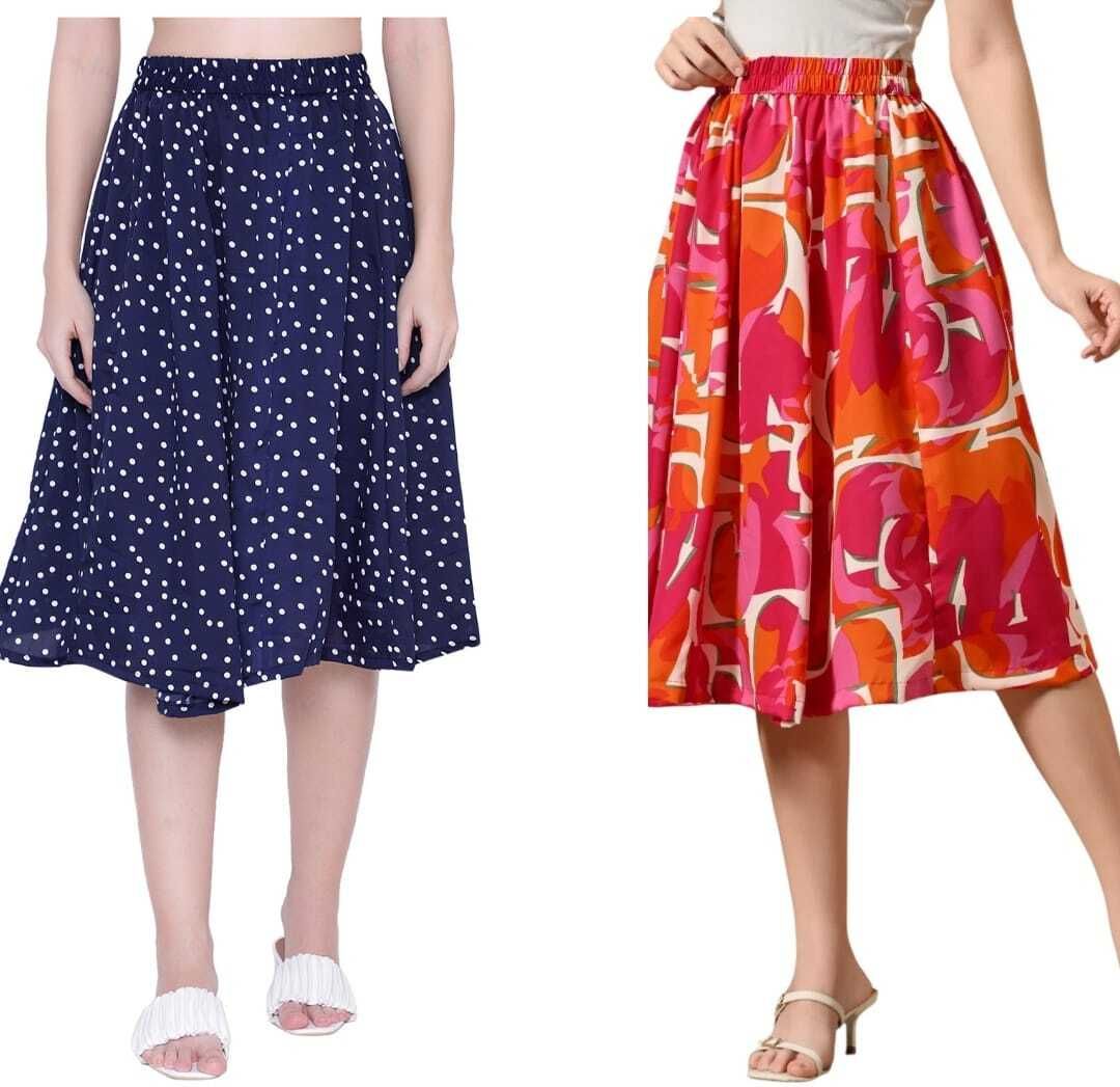 Women Printed Regular Multicolor Skirt-image-40