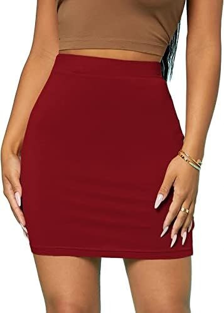 Women Solid Pencil Maroon Skirt-image-41