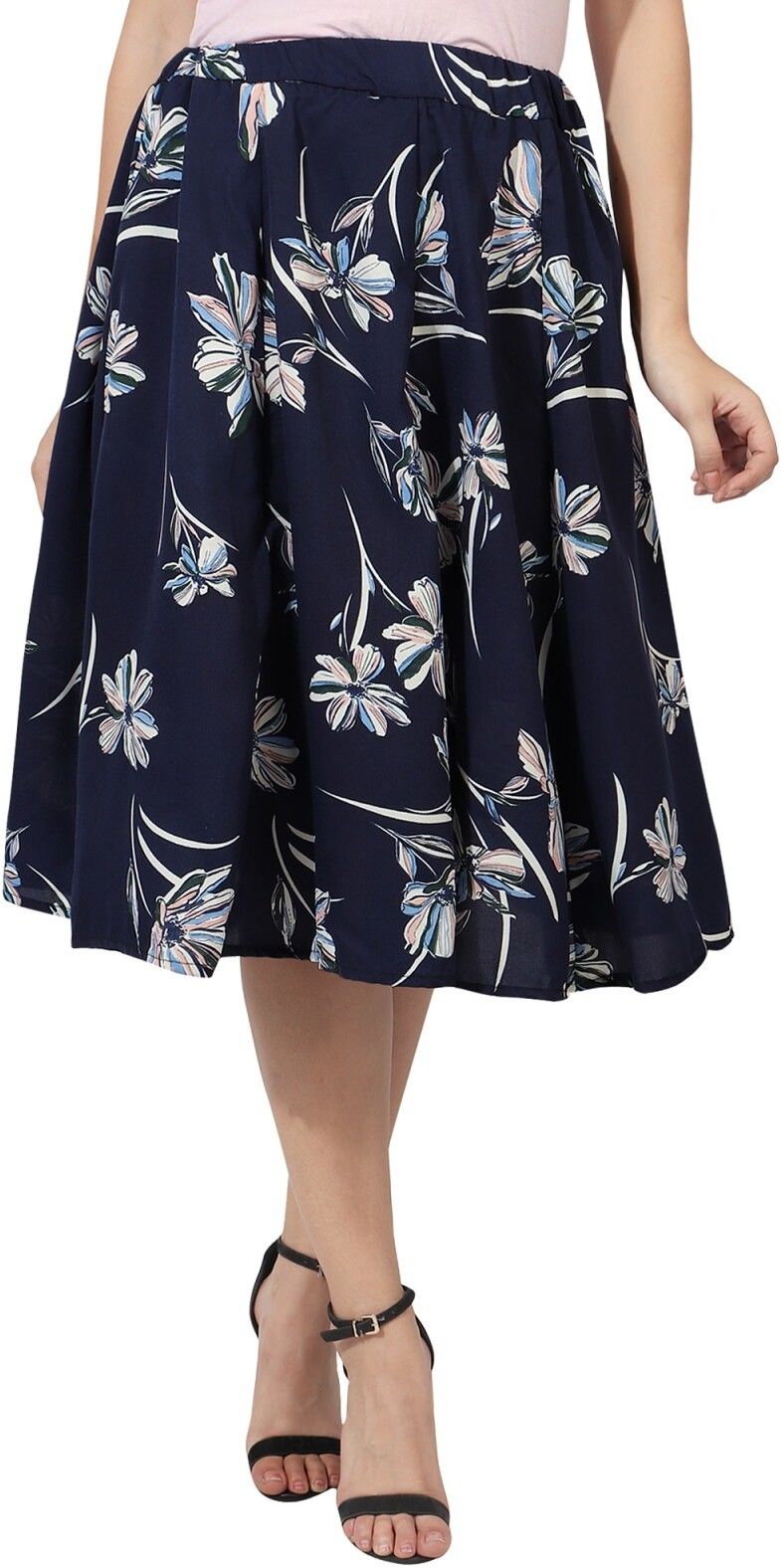 Women Printed Regular Black Skirt-image-41
