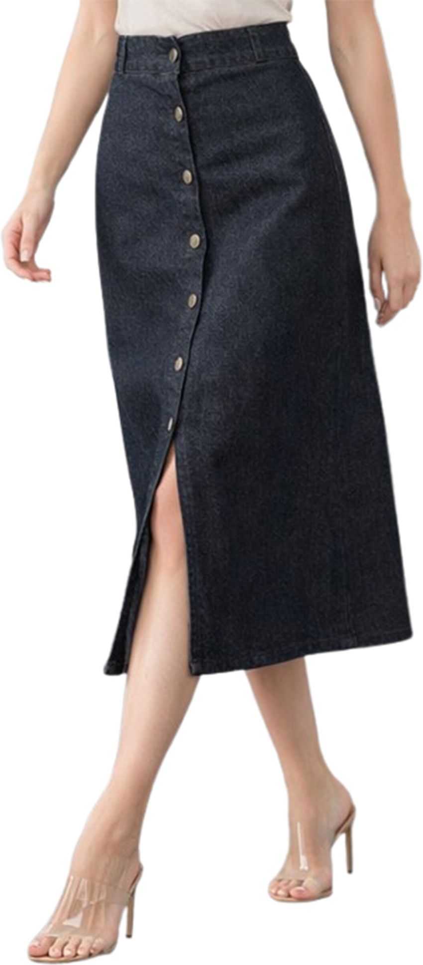 mshindfashion Women Solid Straight Black Skirt-picture-19