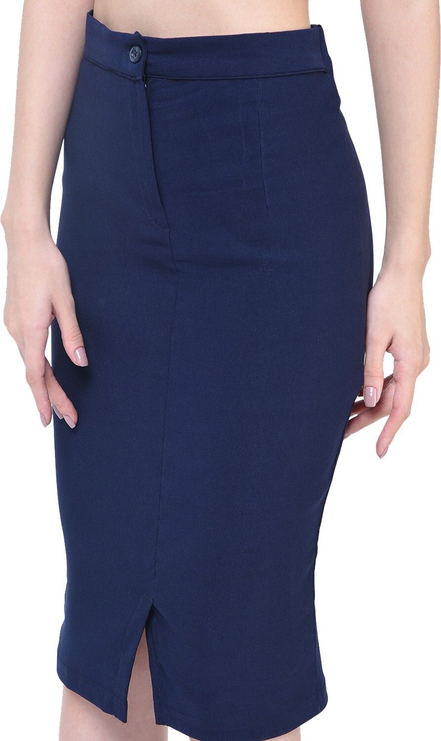 hrikshika fashion Women Solid Pencil Dark Blue Skirt-picture-48