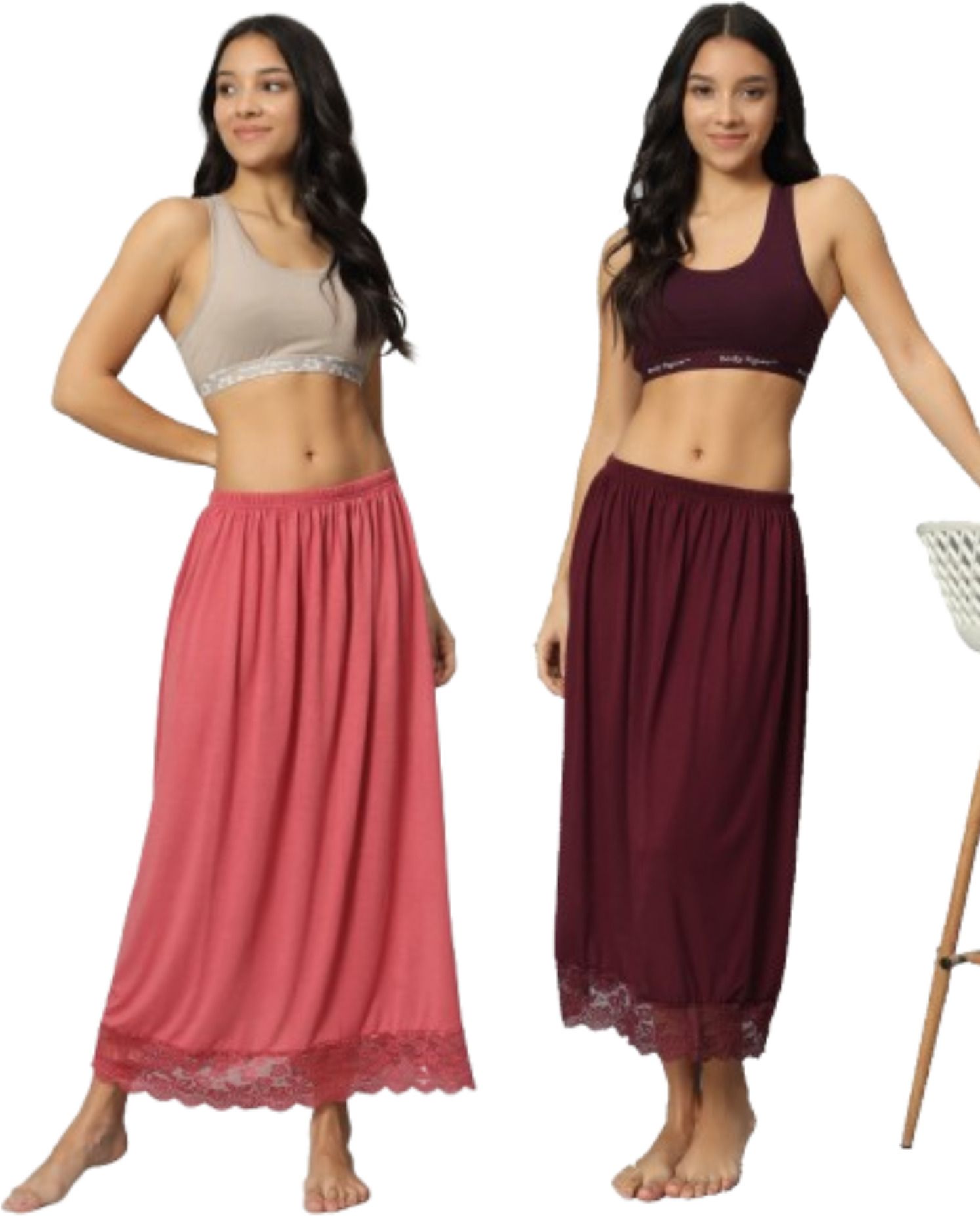 Women Solid Regular Pink, Maroon Skirt-image-33