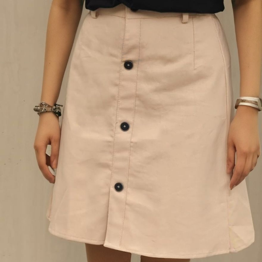 Women Solid Regular Beige Skirt