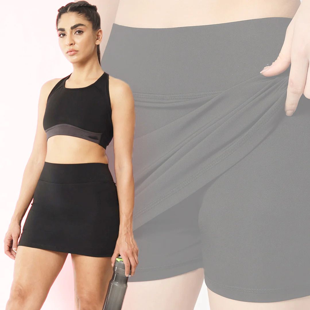 metronaut Women Solid Pencil Black Skirt-picture-42