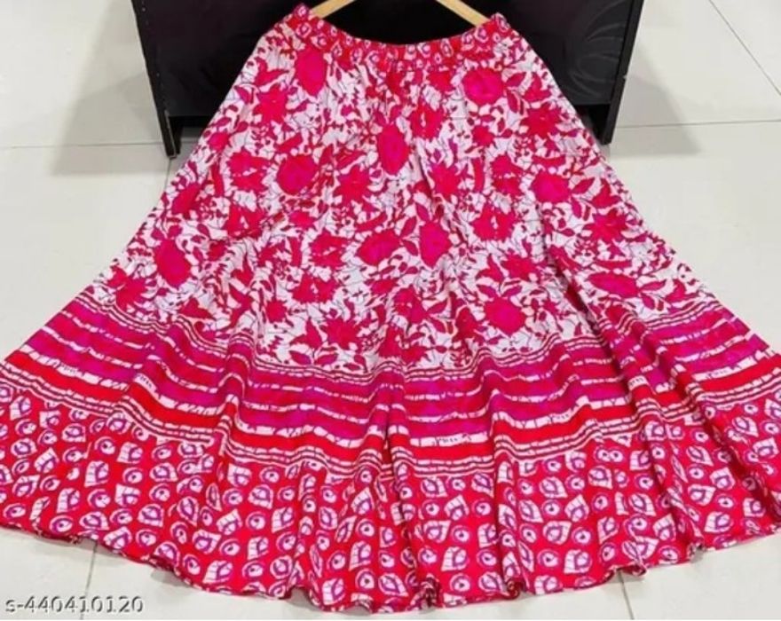 m r fashion print Women Floral Print, Printed Flared Pink Skirt-picture-10