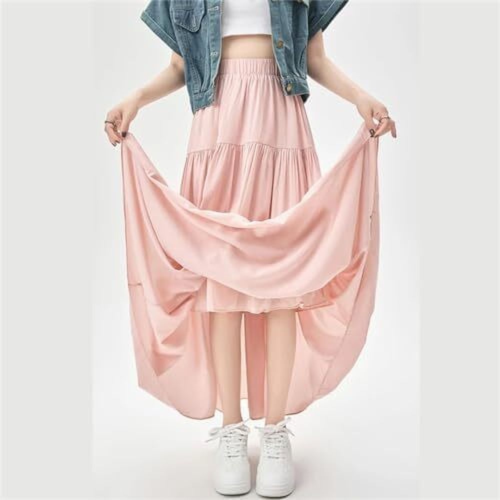 hr fashion Women Solid Regular Pink With Attached Dupatta Skirt-picture-13
