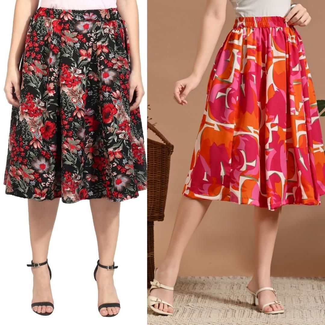 Women Printed Regular Multicolor Skirt-image-47