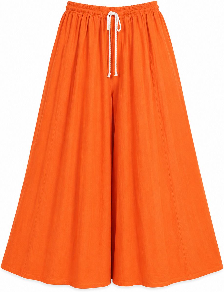 palazzos Women Self Design Asymetric Orange Skirt-picture-39